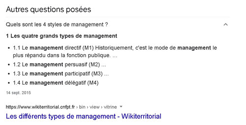 Featured Snippets : tout savoir pour les décrocher 7 Le format des featured snippet apparaît dans les "Autres Questions Posées"
