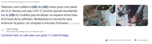 Featured Snippets : tout savoir pour les décrocher 2 Featured snippet 2023 avec 2 images