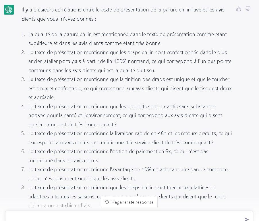améliorer ses pages de vente avec chatgpt : exemples de corrélations