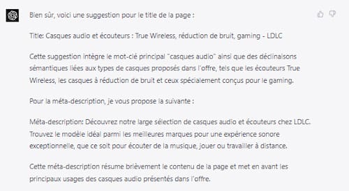 ChatGPT-4 et e-commerce : process pour vos pages catégorie 15 Optimisation de balises title et meta-description avec GPT 4
