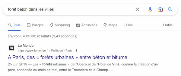 ChatGPT et désinformation : un exemple édifiant 4 article du Monde sur les forêts urbaines