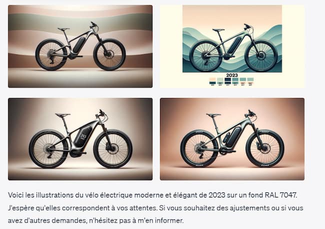 ChatGPT intègre désormais l'analyse et la génération d'image via DALL-E 11 Dall E 3 - vélo électrique