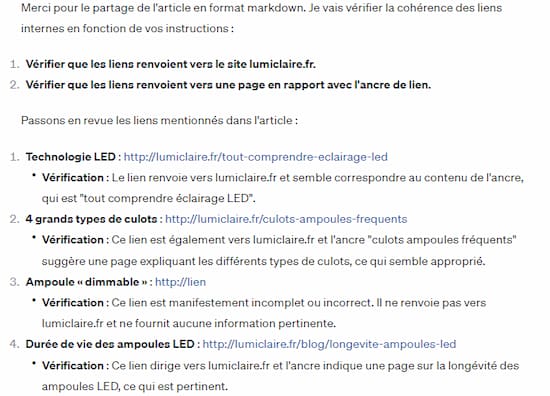 Corrigez vos articles à la perfection avec cette séquence de 6 prompts 14 Analyse de liens internes avec ChatGPT