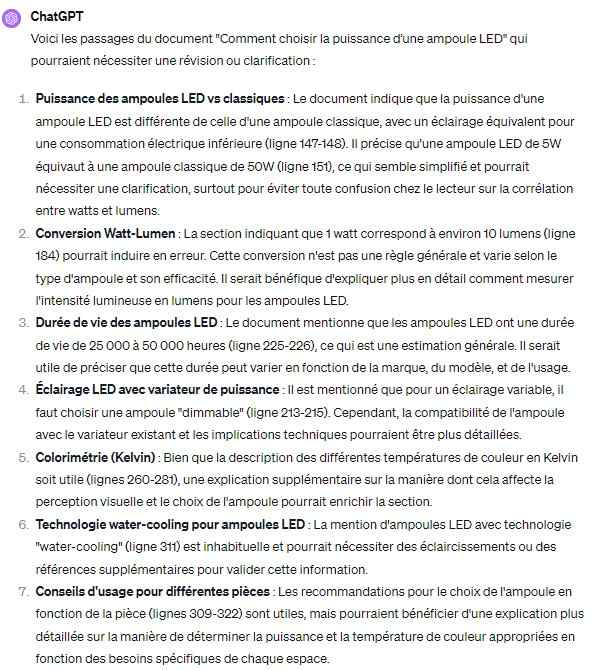 Corrigez vos articles à la perfection avec cette séquence de 6 prompts 3 correction d'article par chatgpt - liste des erreurs relevées dans le texte