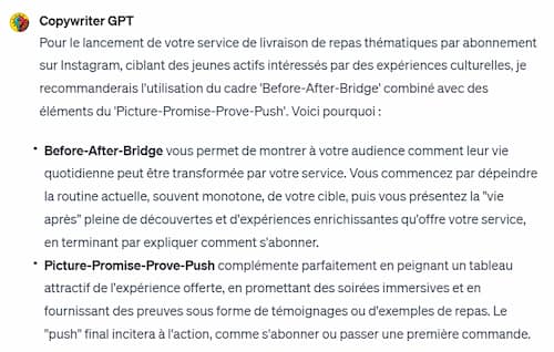Test : les 6 meilleurs chatbots ChatGPT pour la rédaction 29 Test chatbot ChatGPT Copywriter GPT - img 1