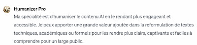 Test : les 6 meilleurs chatbots ChatGPT pour la rédaction 3 chatbot personnalisé (Custom GPT) Humanizer Pro