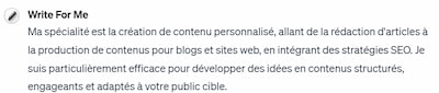 Test : les 6 meilleurs chatbots ChatGPT pour la rédaction 2 chatbot personnalisé (Custom GPT) Write for Me