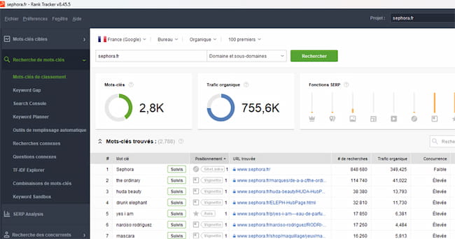 Analyser le trafic de sites web : outils gratuits et astuces ! 5 SEO powersuite : de nombreuses données d'analyse sur n'importe quel site internet