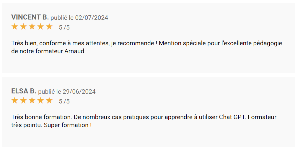 Avis d'apprenant : formation Améliorer le SEO de ses articles par Arnaud ANSELMET