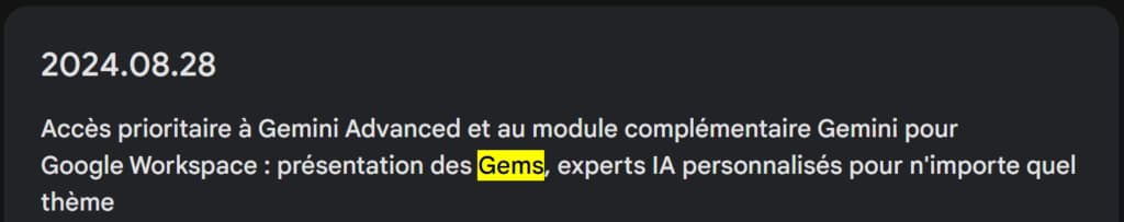 Lancement des Gemini Gems, le 28 août 2024