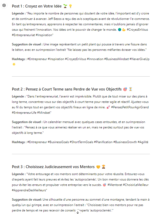 ChatGPT o1 : meilleur que GPT 4o pour la création de contenu ? 8 posts instagram générés par GPT 4o