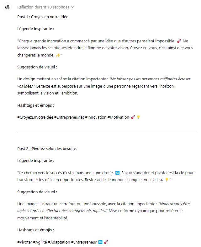ChatGPT o1 : meilleur que GPT 4o pour la création de contenu ? 9 posts instagram générés par GPT o1-preview