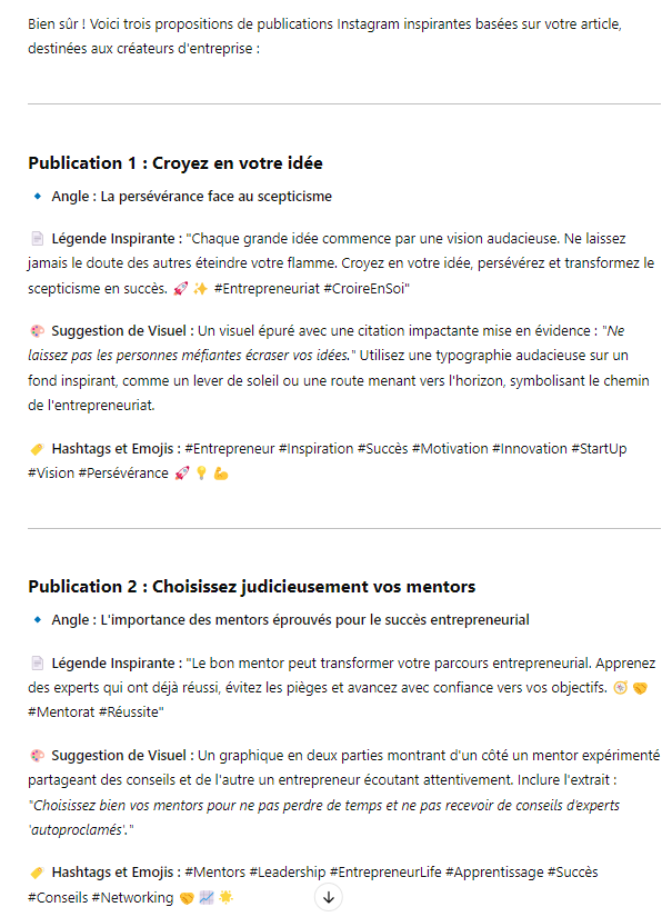 ChatGPT o1 : meilleur que GPT 4o pour la création de contenu ? 10 posts instagram générés par GPT o1-mini
