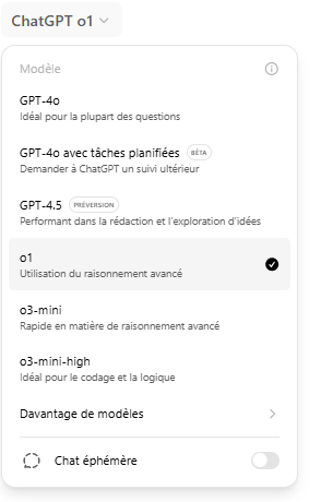 ChatGPT o1 : meilleur que GPT 4o pour la création de contenu ? 1 accéder à ChatGPT o1 dans l'interface ChatGPT