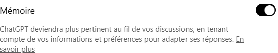 La mémoire de ChatGPT : une fonctionnalité assez récente (2024)