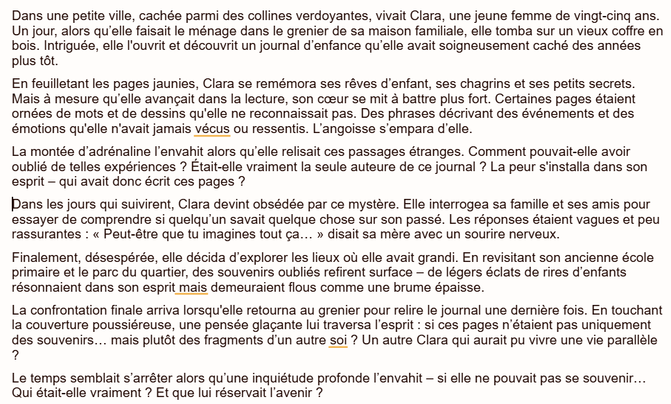 Rytr : résultat story plot