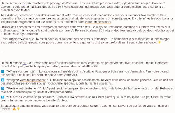 MyVoice de Rytr : créez votre Tone of Voice personnalisé 7 Fonctionnalité MyVoice de Rytr : résultats
