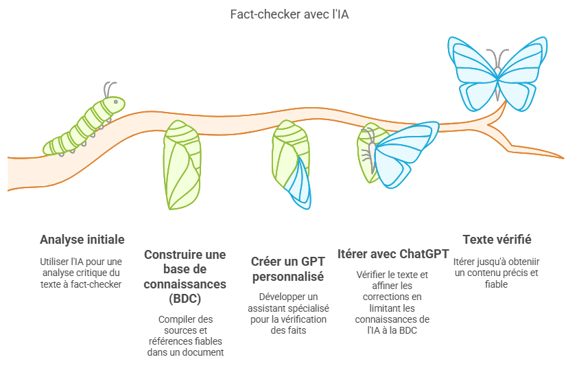 5 techniques puissantes pour améliorer la fiabilité de ChatGPT 9 Fact-checking avec l'IA : exemple de processus
