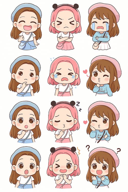 prompt chatgpt pour une image de type Chibi stickers
